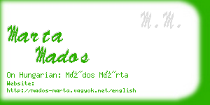 marta mados business card